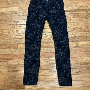 Hudson Jeans Dark Floral Patterned Pants